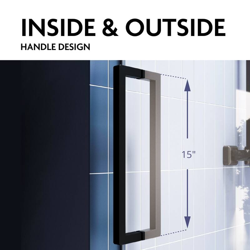 Glassic SI Series 62" - 66" W x 75" H Contemporary Frameless Single Sliding Shower Doors With 3/8" Clear Tempered Glass