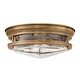 preview thumbnail 1 of 1, Hinkley Hadley 2-Light Flush Mount in Brushed Bronze with Clear - Medium