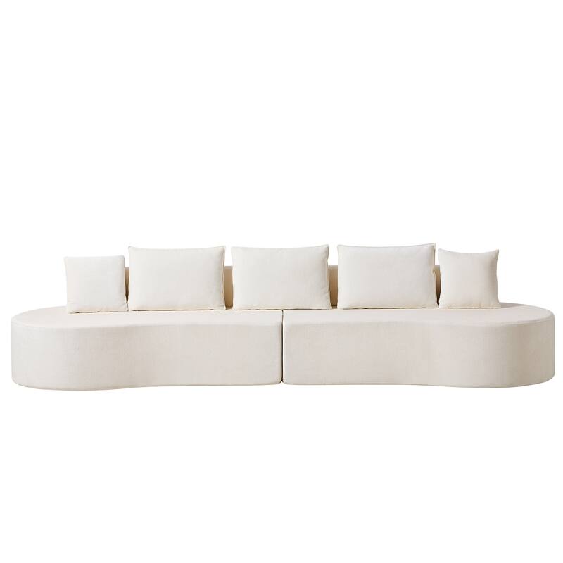 Christopher Knight Home - Curved Modular 138.6" Upholstered Sectional Sofa