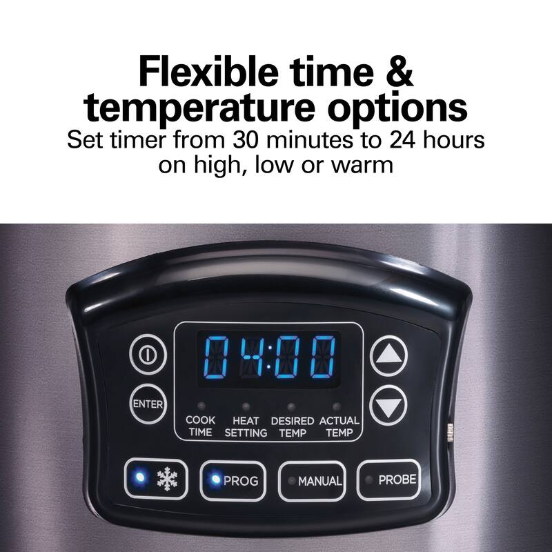 Hamilton Beach 6 Quart Programmable Defrost Slow Cooker with Temperature Probe