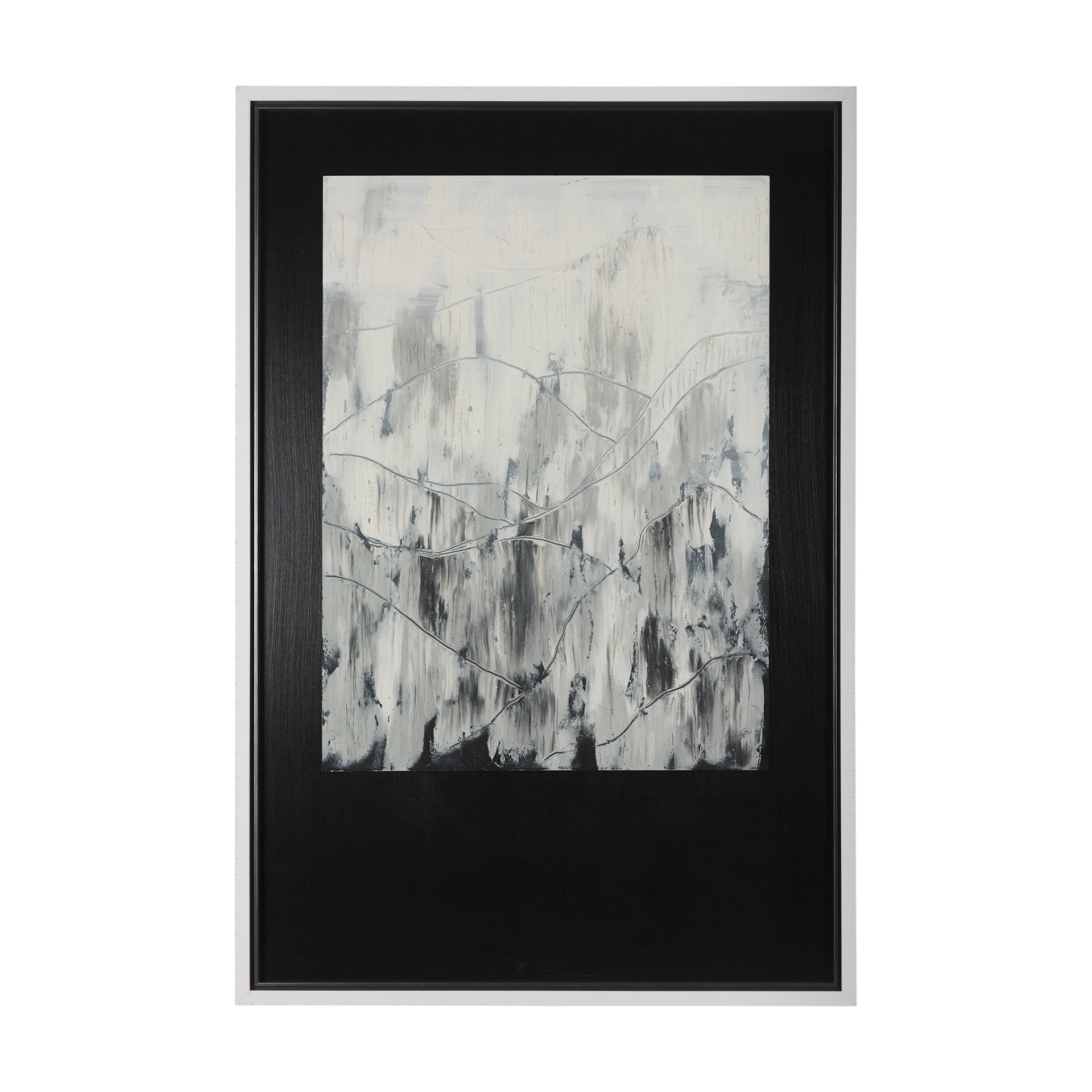 Mountain Shades I by Mercana Studio a Hand Embellished Textured Framed Art Print Matted under Glass