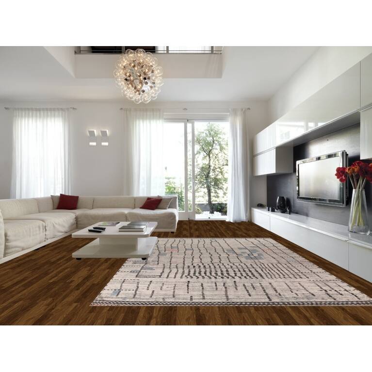 Earth Tone Moroccan Large Area Rug Handmade Oriental Wool Carpet - 9'9" x 15'2"