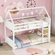 preview thumbnail 27 of 34, House-Style Twin Over Twin Bunk Bed with Headboards, Footboards, Guardrails, Ladder, Rubber Wood Construction