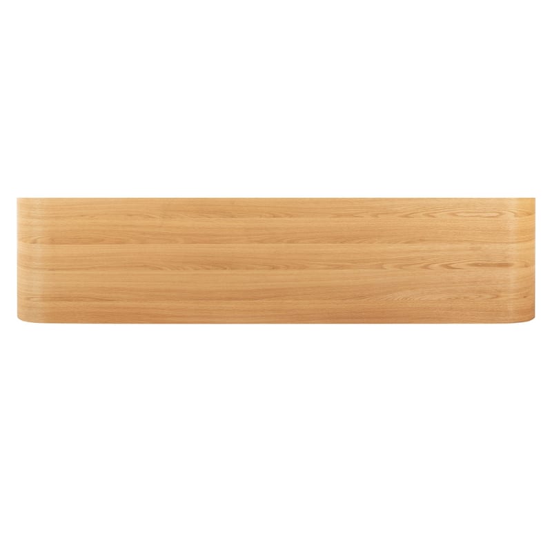 Poly & Bark Cirq 6 Drawer White Oak Dresser With Leather Pulls