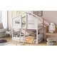 preview thumbnail 42 of 40, Modern House Shaped Bunk Bed with Ladder and Guardrails, Solid Construction, Beautiful & Elegant