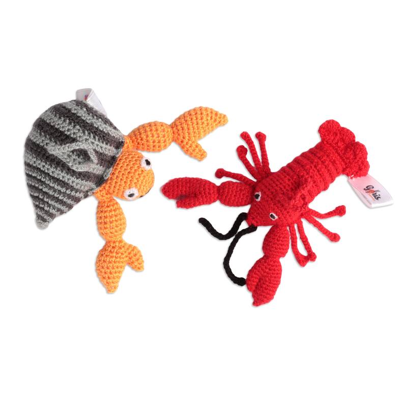 Novica Handmade Holidays From The Shore Crocheted Ornaments (Set Of 2)