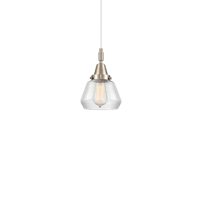 Innovations Lighting 447-1P-11-7 Fulton Pendant Fulton 7" Wide Mini - Brushed Satin Nickel / Clear