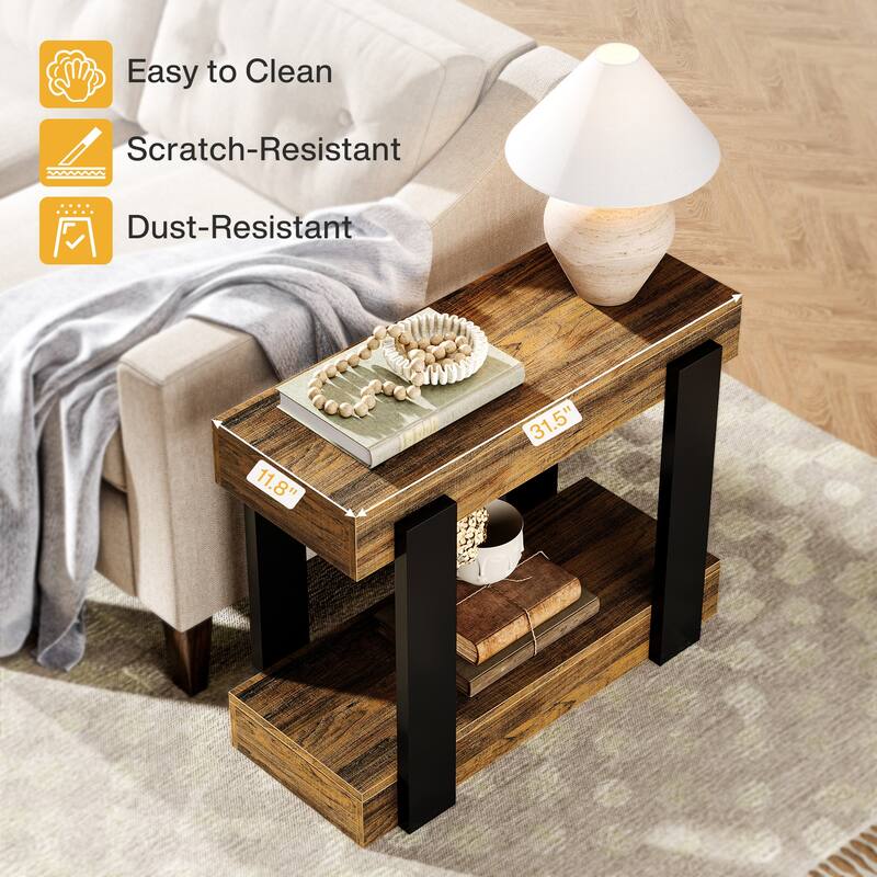 31.5-inch Modern Side Table with Storage for Living Room
