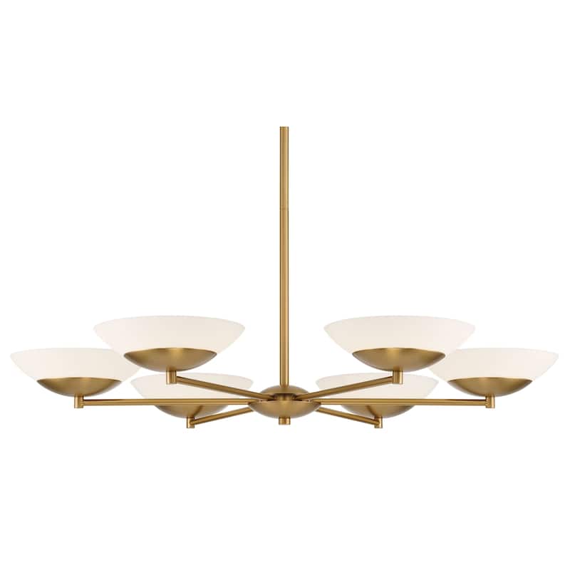 Minka Lavery 3946 Solara 6 Light 36" Wide LED Chandelier with Faux - Legacy Brass