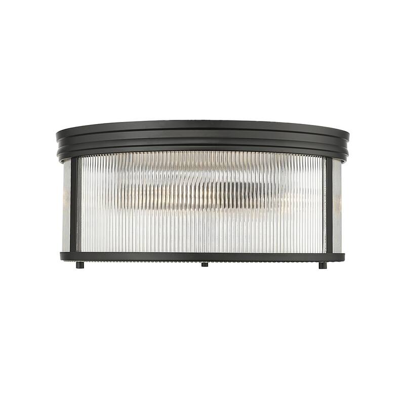 Z-Lite 7504FR18 Carnaby 2 Light 18" Wide Flush Mount Drum Ceiling - Matte Black