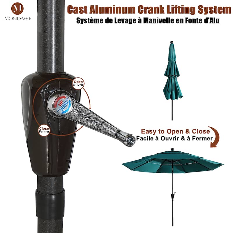 10ft Patio Market Umbrella with Double Airvent