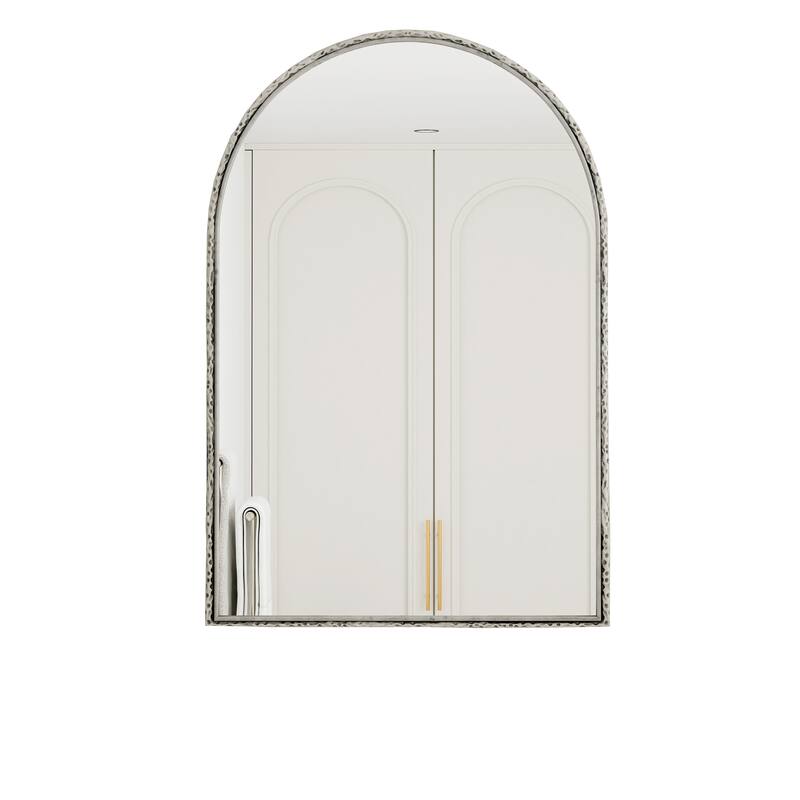 Silver Arched Wall Mirror - Bathroom Vanity & Home Decor