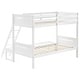 preview thumbnail 6 of 35, Contemporary Twin over Full Bunk Bed with Masculine Style Frame, Angled Ladder, Guardrails and Convertible Design