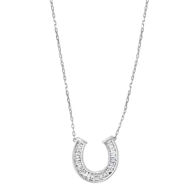 Effy Women's 14K White Gold Diamond Horseshoe Necklace