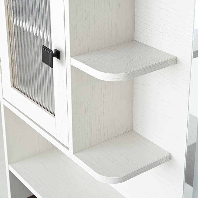 Rustic Makeup Vanity Desk with 3 Color Adjustable Touch Control Mirror, Built-in Power Outlets Dressing Table Set with Stool