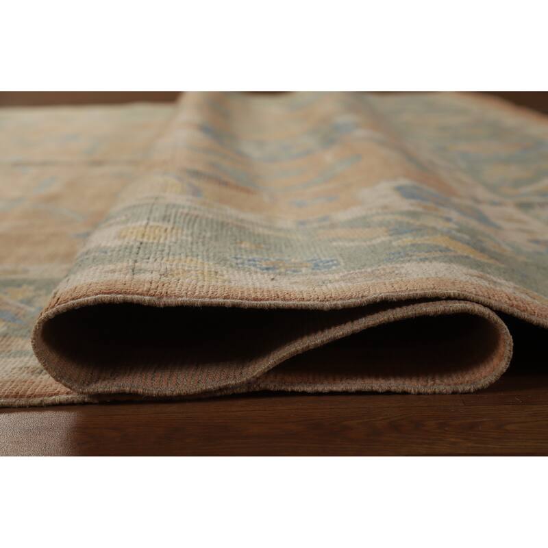 Hand Knotted Oriental 100% Wool Carpet Transitional All-Over Coral Oushak Area Rug - 10' 1'' X 8' 2''