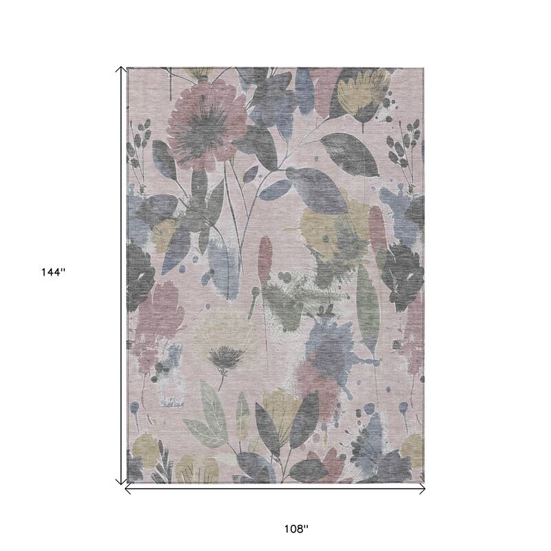 HomeRoots Floral Transitional Rectangle Outdoor Rug