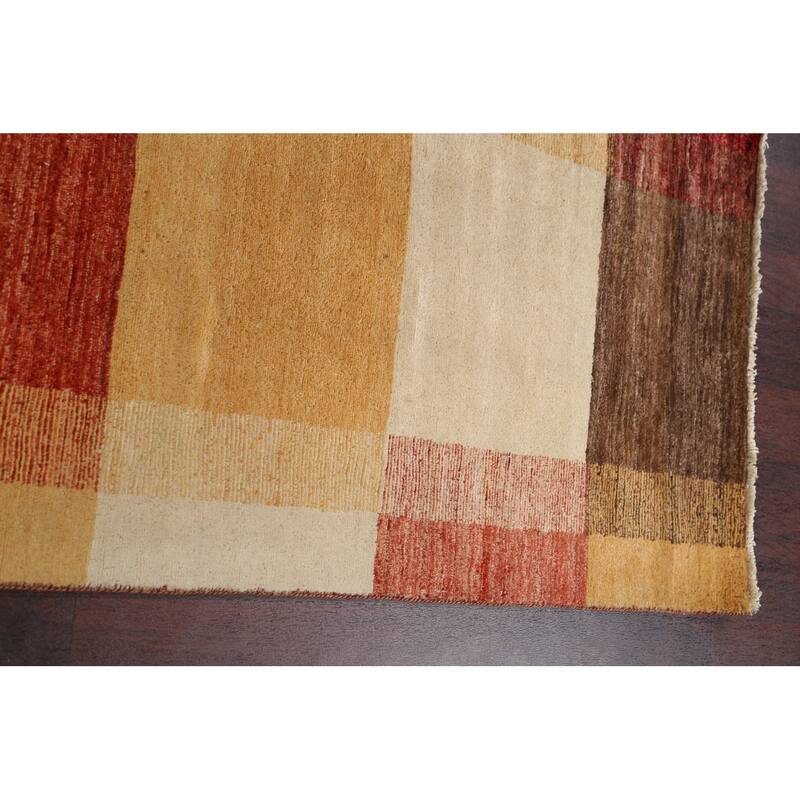 Modern Gabbeh Kashkoli Oriental Long Wool Runner Rug Hand-knotted - 2'7" x 16'2"
