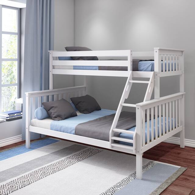 Max and Lily Twin XL over Queen Bunk Bed - White - Twin XL/Queen