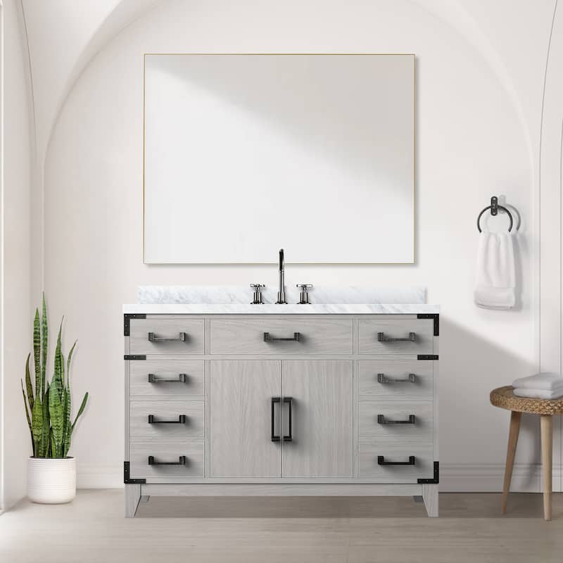 Laurel Bath Vanity with Carrara Marble Top and Sink