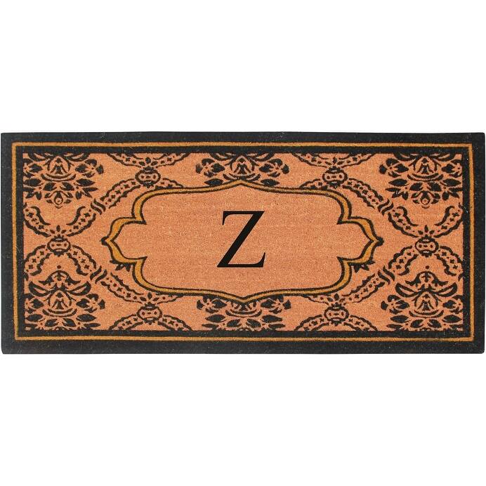 A1HC Uriel Treated Coir Monogrammed Entry Double Door Mat 30"x 60" - Z