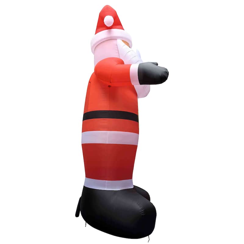 Lighted Inflatable Santa Claus Outdoor Commercial Christmas Decoration - 20' - Red