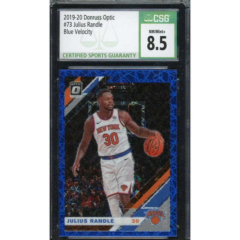 Julius Randle 2019-20 Donruss Optic Blue Velocity Basketball Card #73 CSG 8.5 - 8'6" x 11'6"
