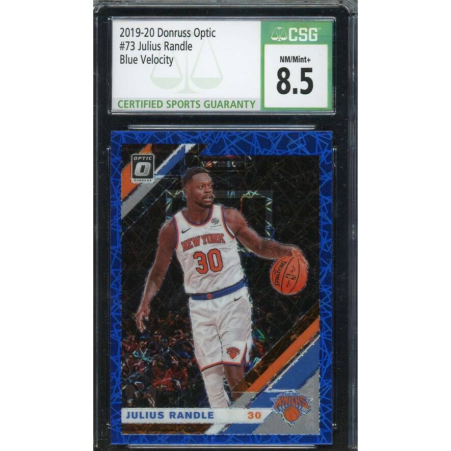 Julius Randle 2019-20 Donruss Optic Blue Velocity Basketball Card #73 CSG 8.5 - 8'6" x 11'6"