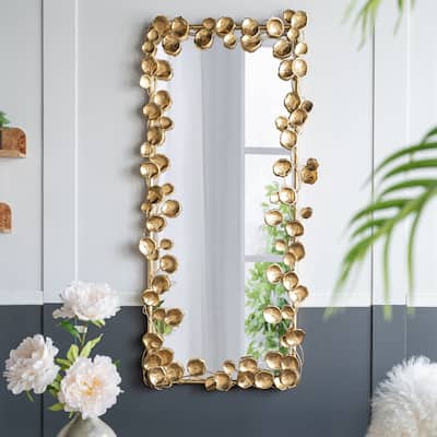 61" x 31" Full Length Mirror with Golden Leaf Accents
