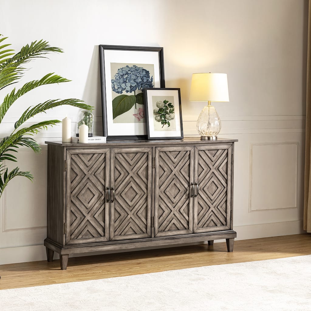 Angel Traditional Distressed Storage Sideboard with Adjustable Shelves by HULALA HOME
