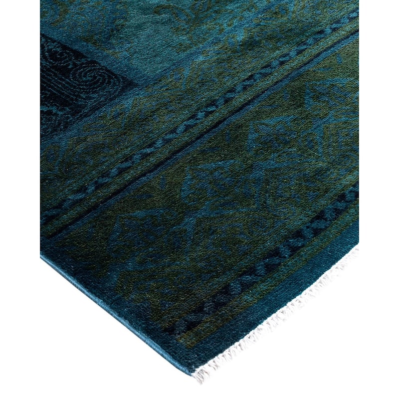 Overdyed, One-of-a-Kind Hand-Knotted Area Rug - Blue - 4' 2" x 6' 7"