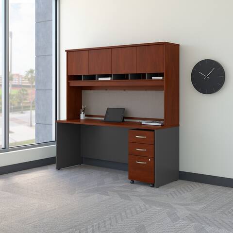 Series C 72 x 24 Desk with Hutch & Drawers by Bush Business Furniture