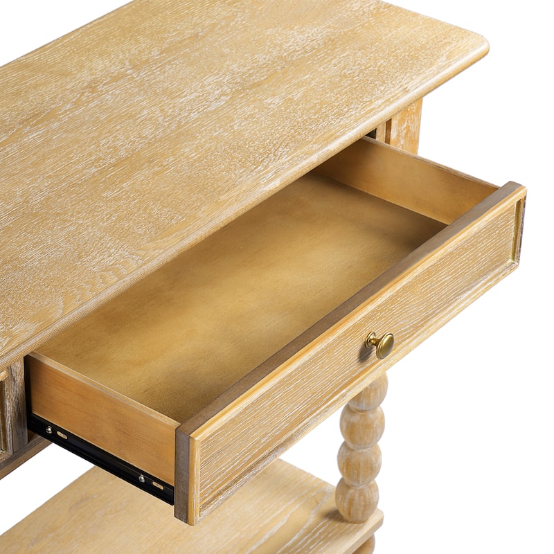 Christopher Knight Home - Duvall Retro Wood Console Table with Artistic Column Details