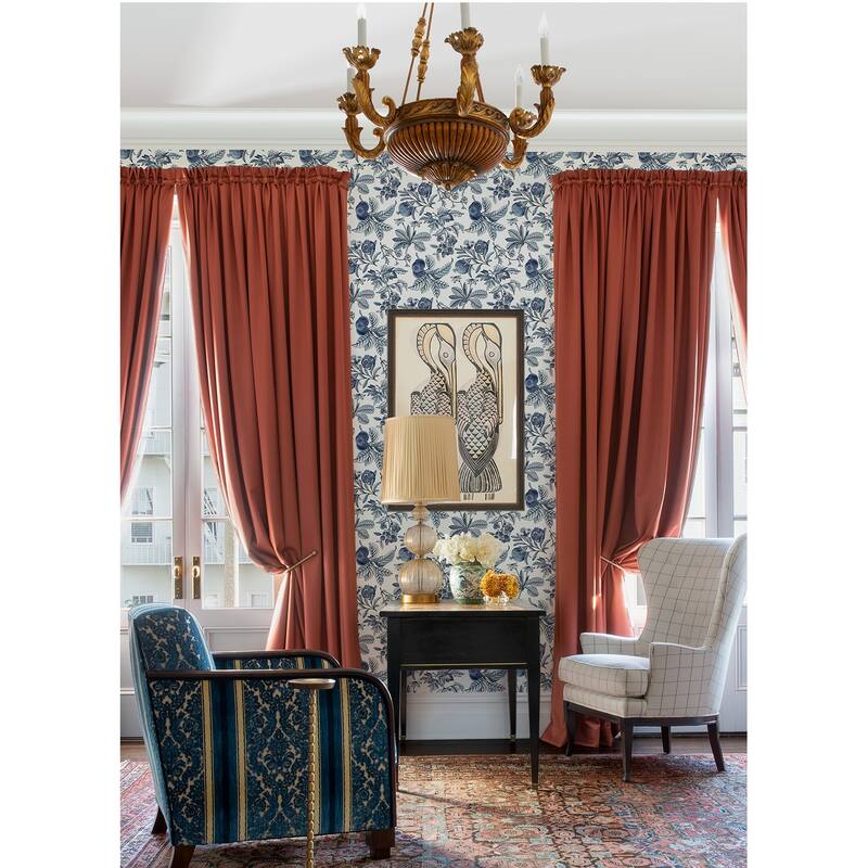 A-Street Prints Cecilia Blue Fruit Wallpaper