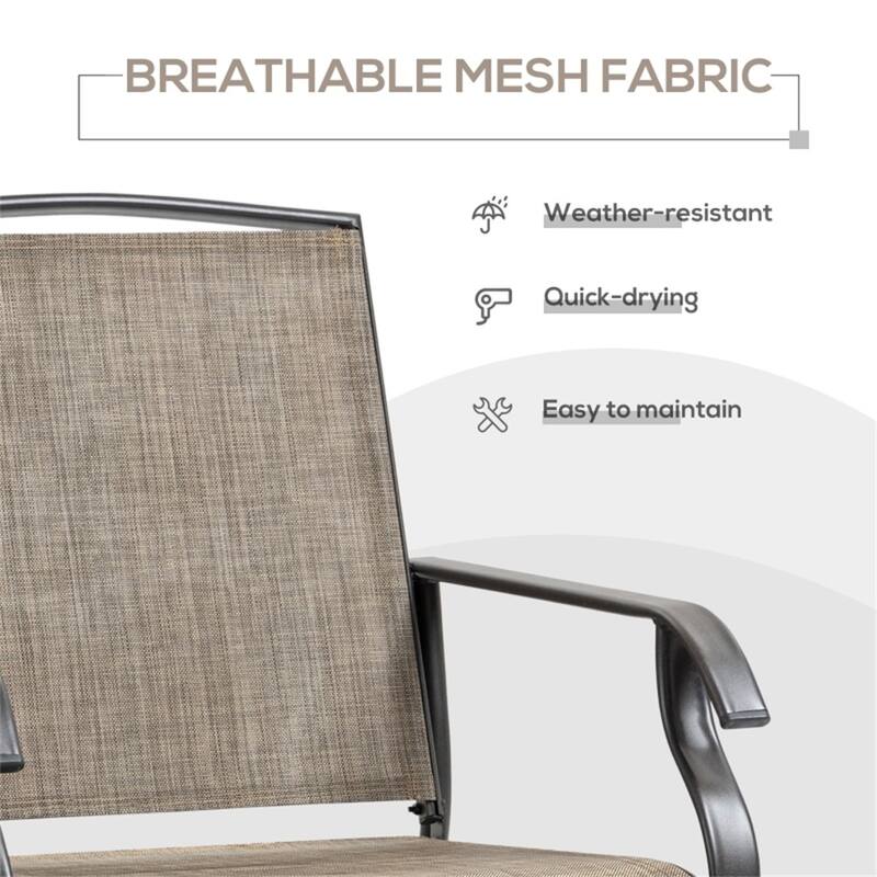 Two-Piece Outdoor Glider Chair Set with Breathable Mesh Seats and Smooth Gliding Frame - 25.5" W x 27.75" D x 36.25" H