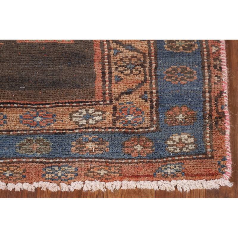 Tribal Ardebil Persian Vintage Runner Rug Handmade Wool Carpet - 3'3"x 11'1"