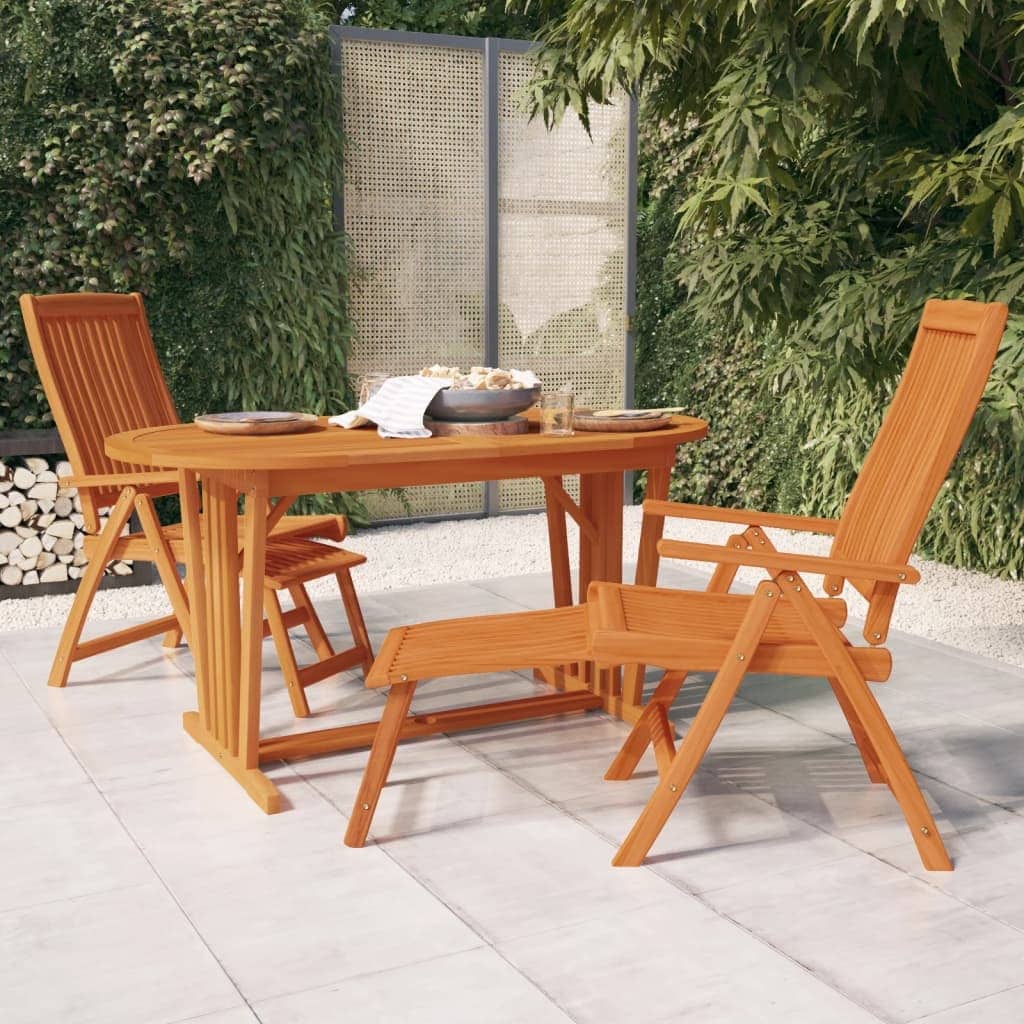 vidaXL Folding Patio Chairs with Footrests 2 pcs Solid Wood Eucalyptus 22.8 x 45.3 x 44.1 Bed Bath Beyond 37363526