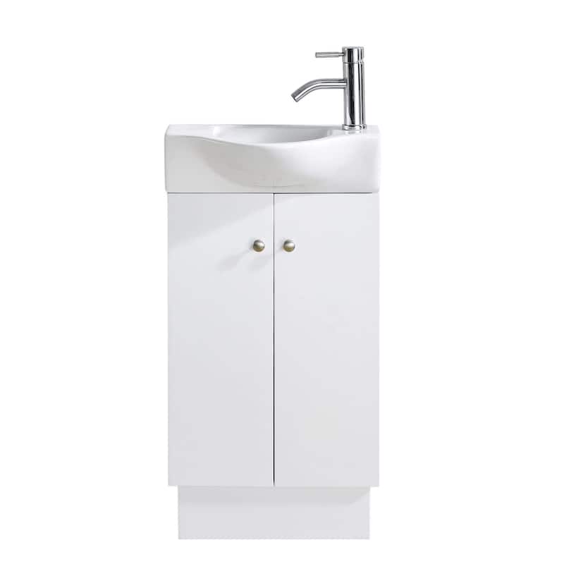 Glenwood White Wood 17-inch Single Bathroom Vanity