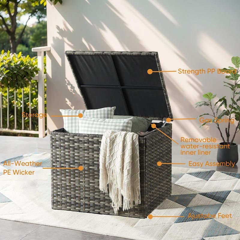 Patio Outdoor Patio Storage Box Waterproof Table