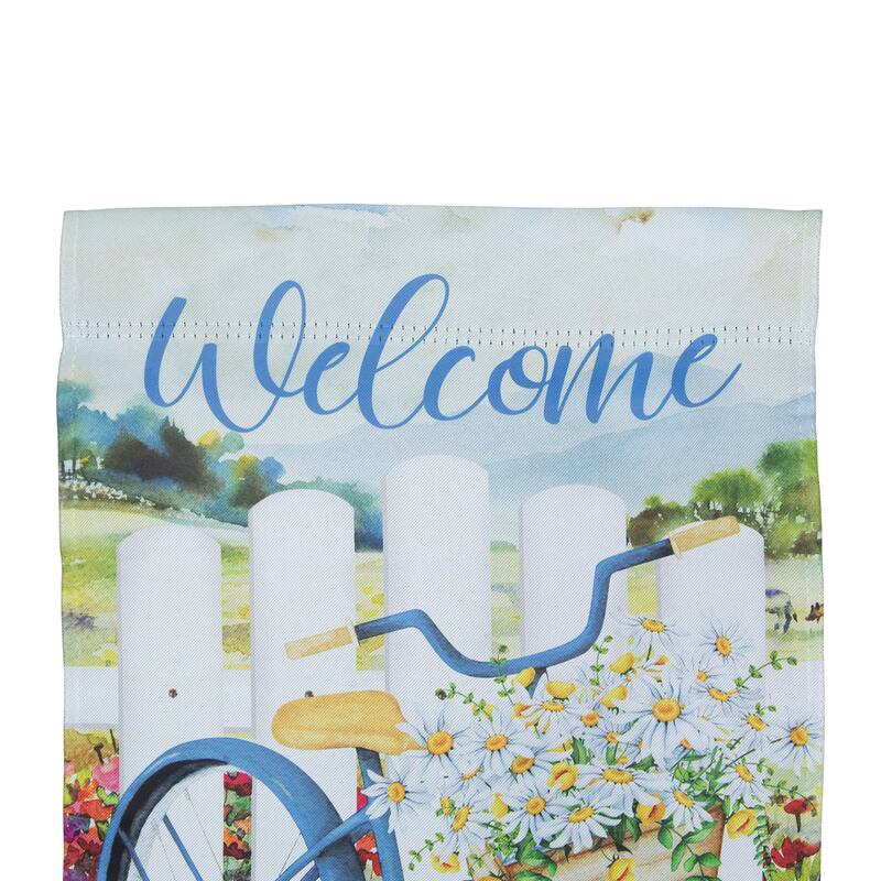 White Picket Fence Floral Outdoor Garden Flag 12.5" x 18"