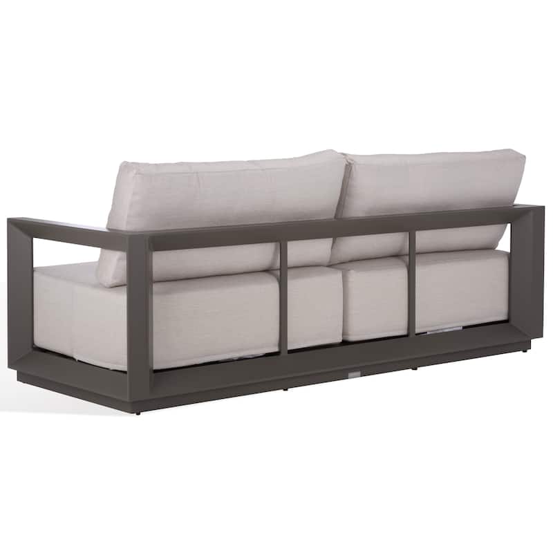 SAFAVIEH COUTURE Donaldo Aluminum Outdoor Sofa - 82"W x 30"D x 24"H