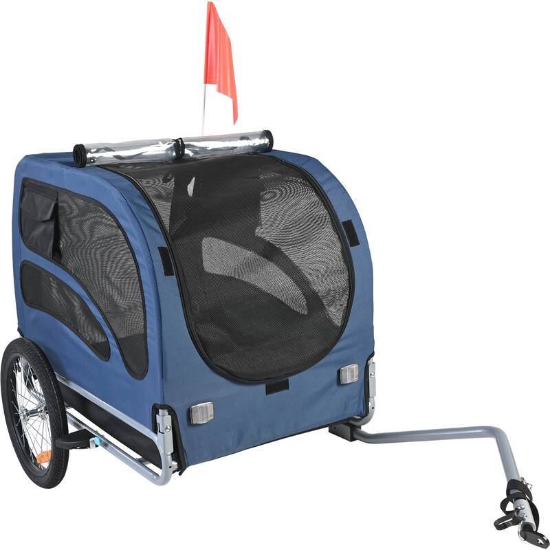 Dog Bike Trailer, Pet Cart Bicycle Carrier, Easy Folding Frame with Quick Release Wheels, Universal Bicycle Coupler - 100 lbs capacity