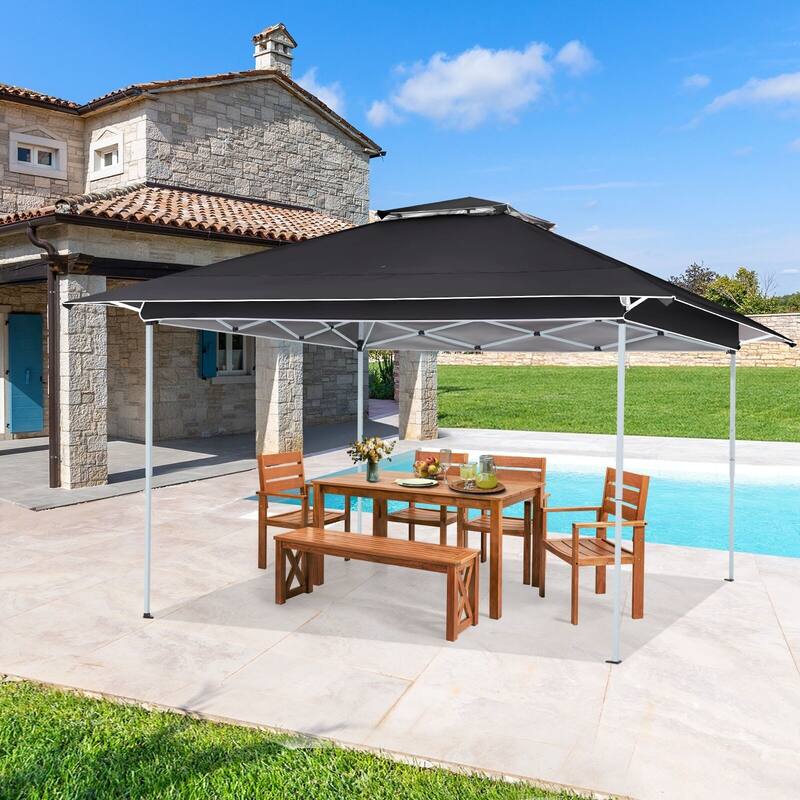 AVAWING 12x12 ft Black Pop-up Canopy Tent Easy Setup Party Tent