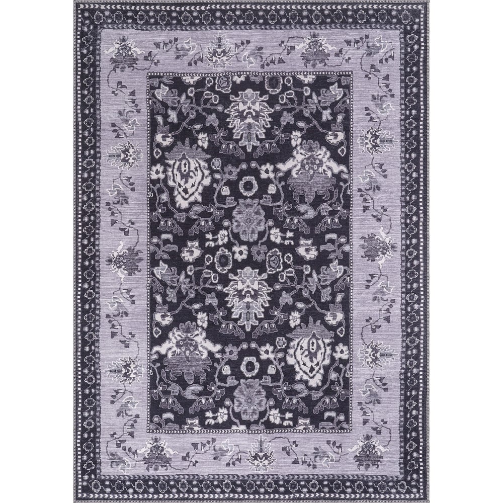 Machine Washable Indoor Rug Floral Pattern Stain Free for Indoor Living Room Bedroom Office Area Rug