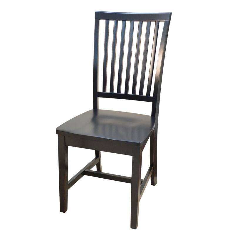 Hudson Traditional Slat Back Dining Chair - Antique Black