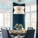 preview thumbnail 8 of 32, 8-Light Modern Boho Large Drum Chandelier 24 inch Fabric Hourglass Hand-woven Chandelier in Gold/ Black for Dining/ Living Room