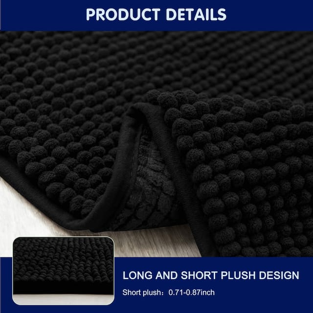 Subrtex Chenille Soft Rugs Super Water Absorbing Shower Mats
