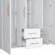 preview thumbnail 13 of 12, Modern wardrobe 70" H, multiple internal storage, Black
