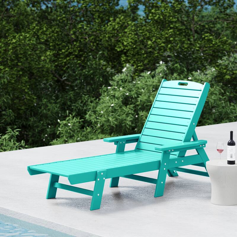 Laguna Hdpe All Weather Outdoor Patio Pool Reclining Chaise Lounge