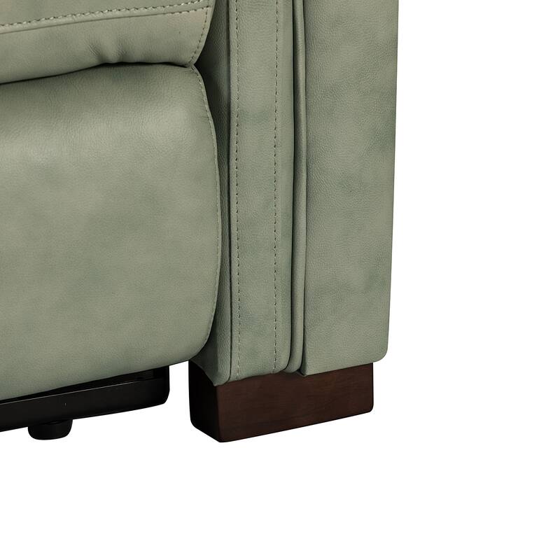 Alicia 34.65" Wide Contemporary Classic Genuine Leather Power Recliner With USB Port